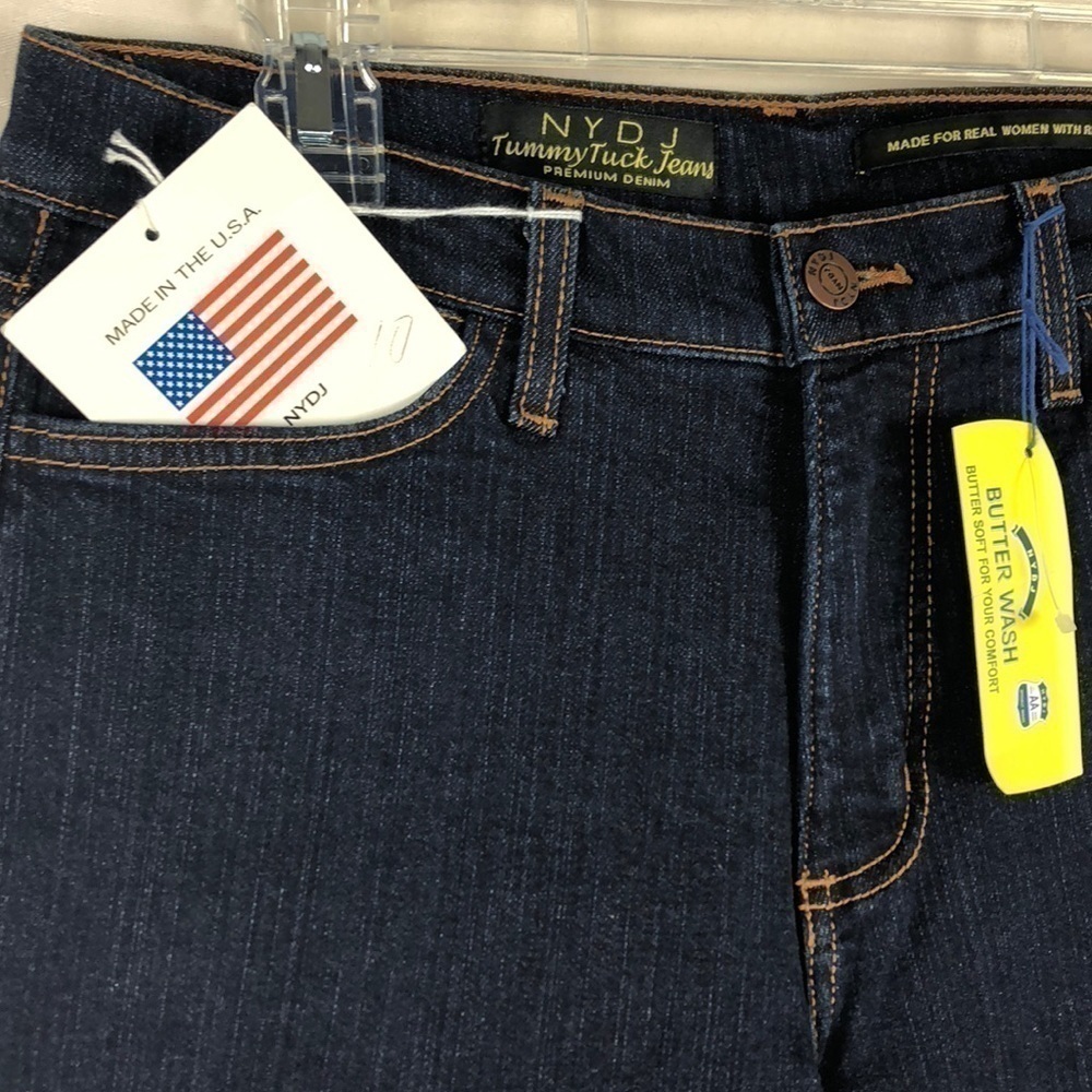 Bnwt - NYDJ 733 Cropped Jeans Blue Side Leg Zipper - Picture 6 of 8